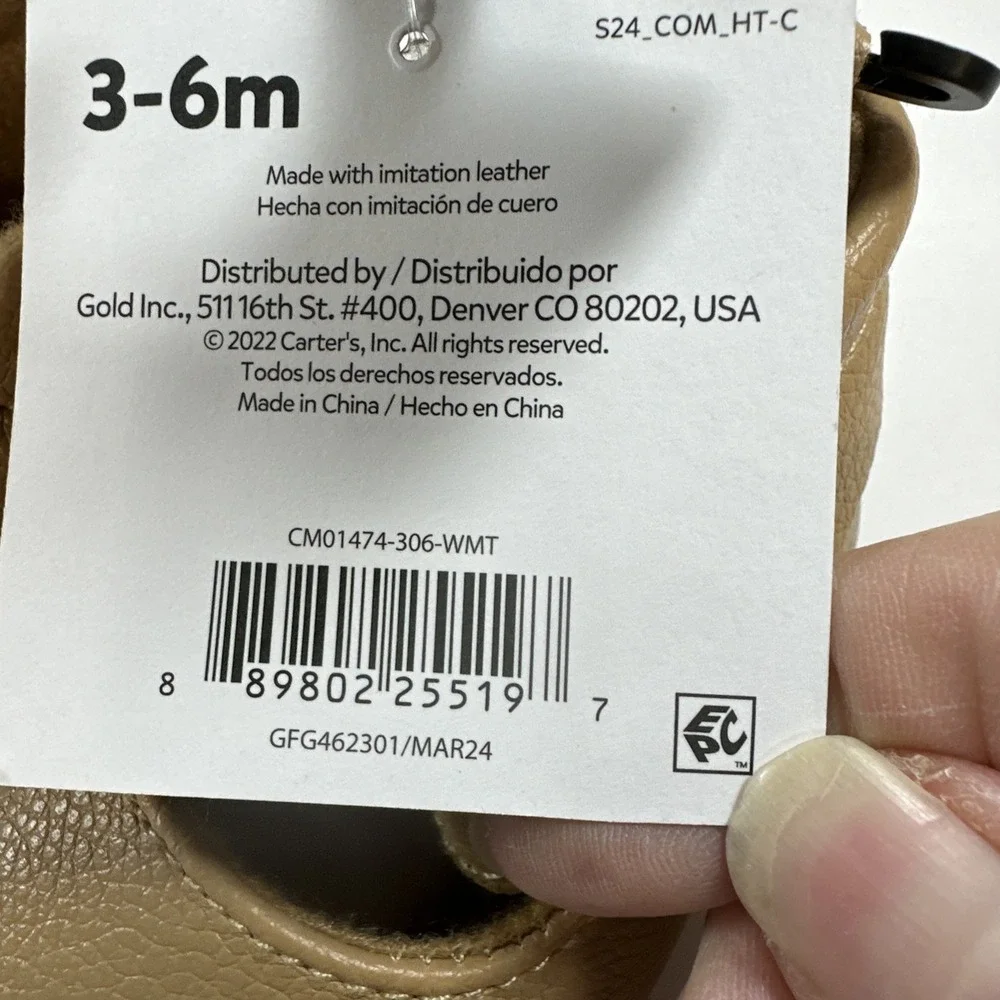 Carter's Child Of Mine Shoes Baby Size 3-6 Months Brown Bow Shoes